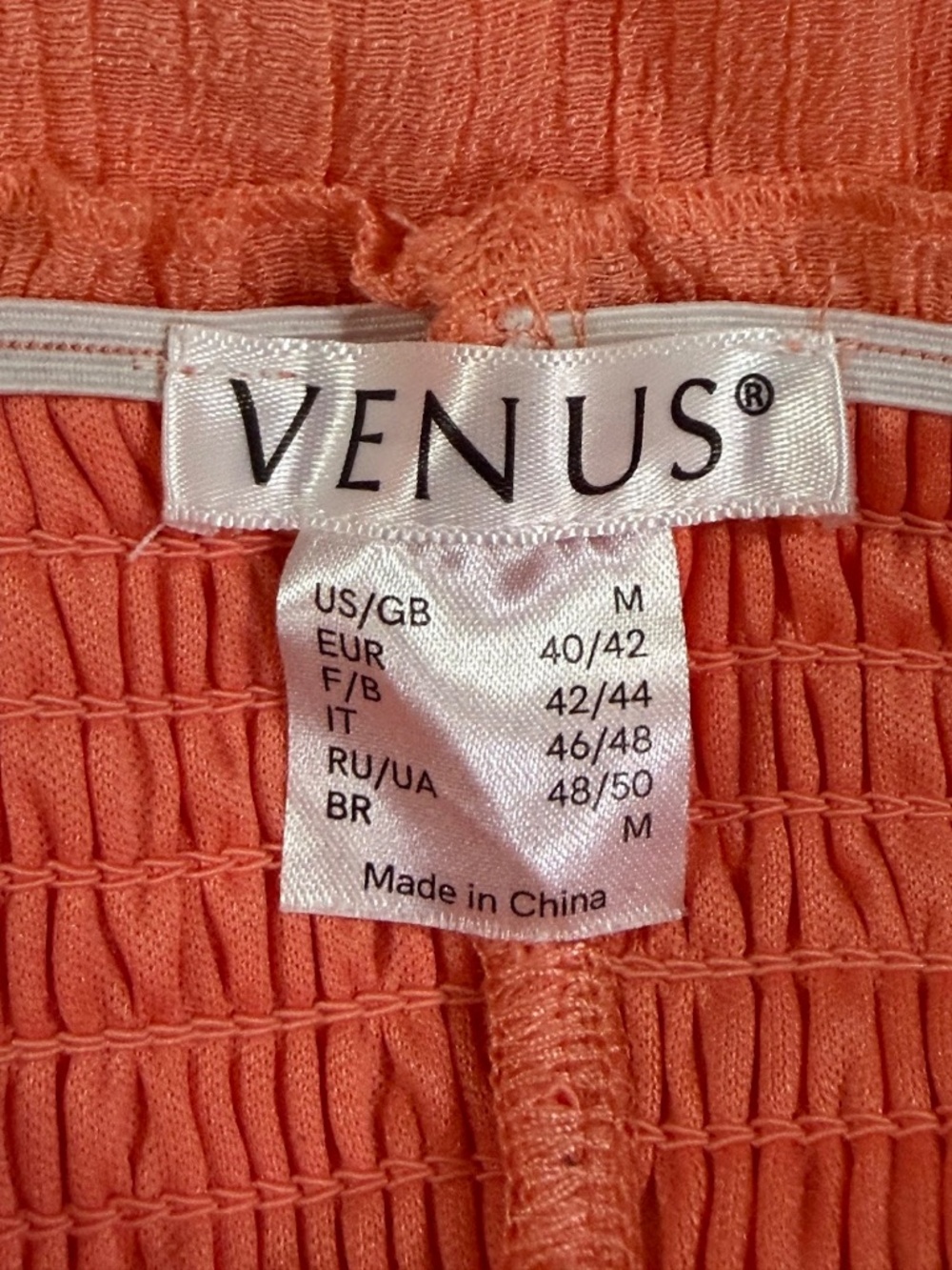 Venus Women's Coral Lace Inserts Strapless Smocked Maxi Dress Size M - Picture 8 of 8